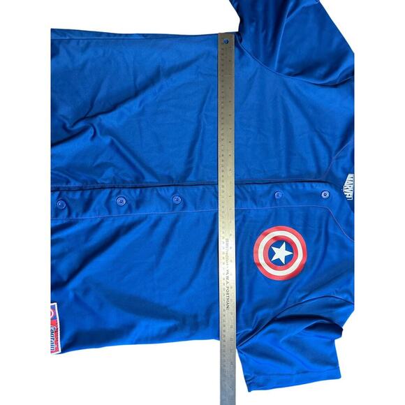 Marvel Mens XL Captain America Basrball Jersey - Picture 6 of 7